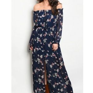 Navy floral Songbird Maxi Dress